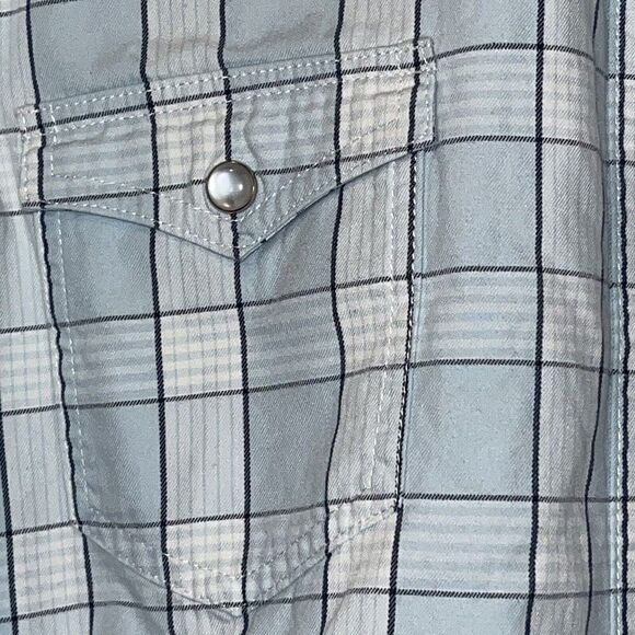 Roper Shirt Women's Large Blue Plaid Button Up Western Cowgirl Long Sleeve‎ - Picture 3 of 14